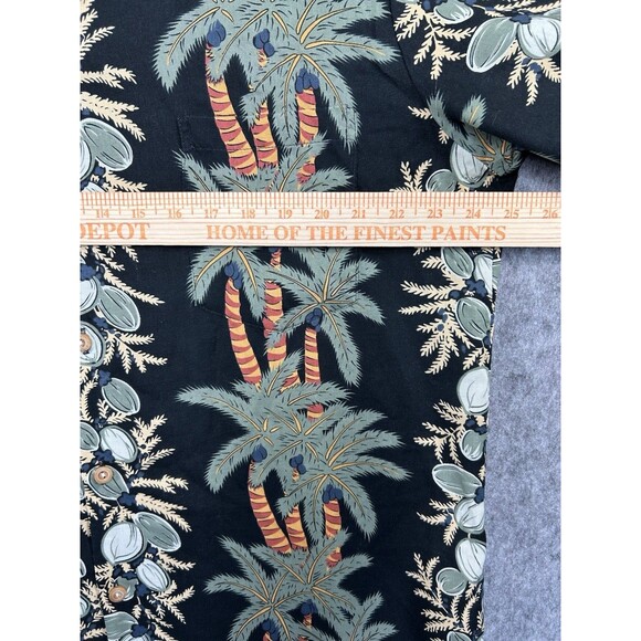 Vintage Diamond Head Hawaiian Shirt Men XL Black Palm Tree Tribal - Picture 6 of 7